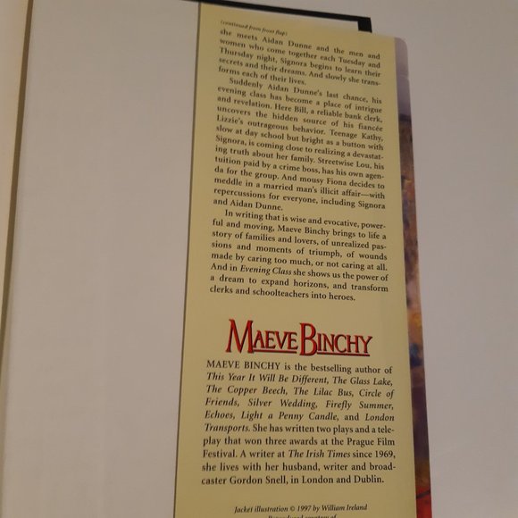 Maeve Binchy Evening Class Hardcover, A Novel - Picture 3 of 5
